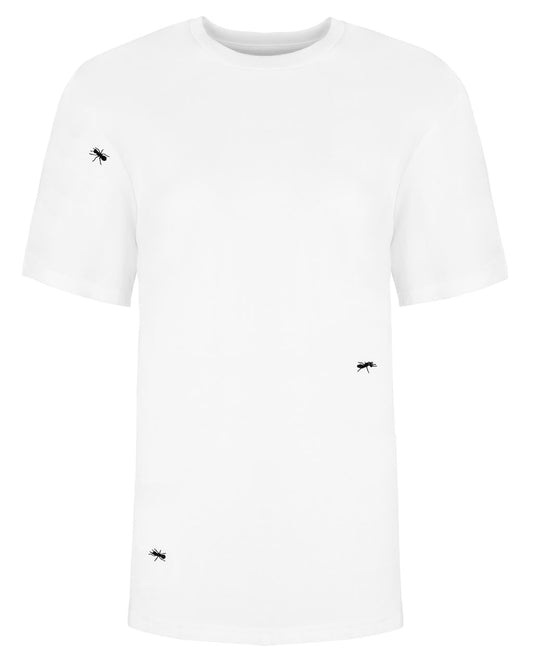 Ants Embroidered T-Shirt White Men-0