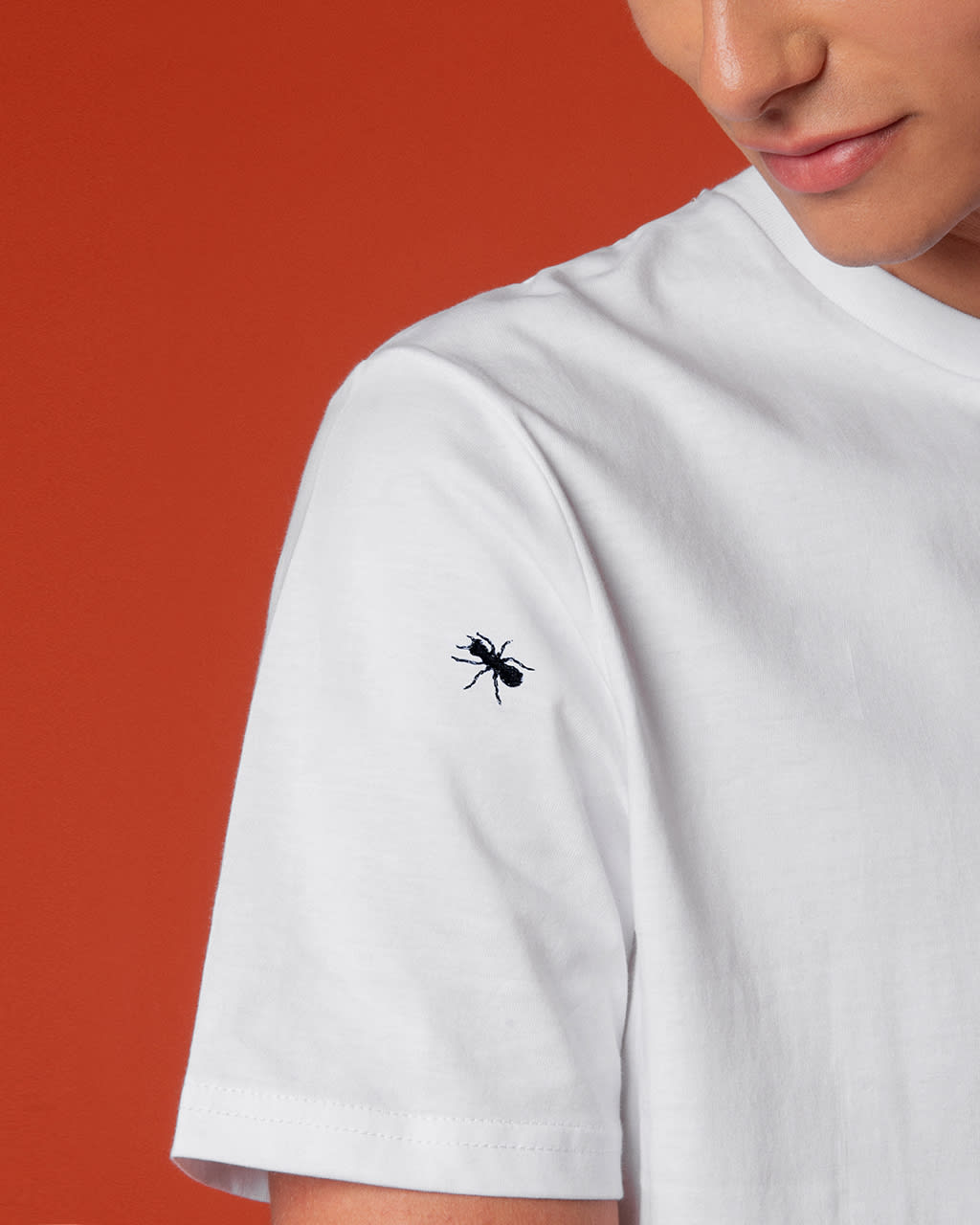 Ants Embroidered T-Shirt White Men-1