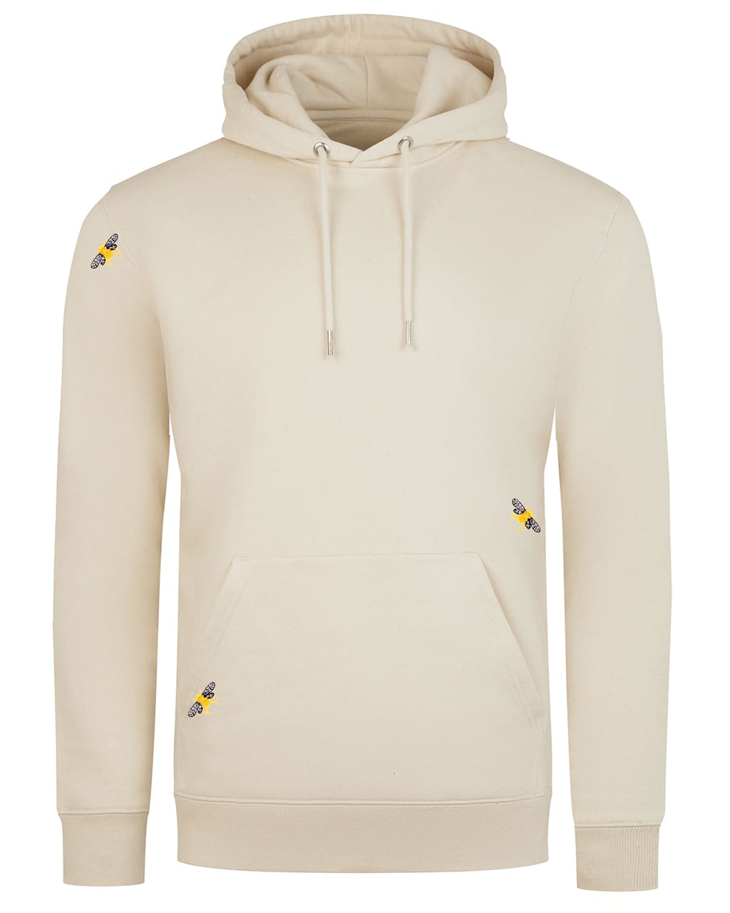 Bee Embroidered Hoodie Ecru Men-0