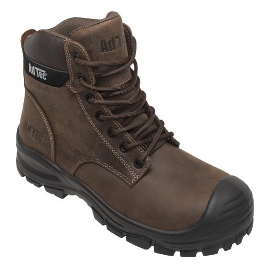 Men's 6" Brown Waterproof Composite Toe Work Leather Boots-0