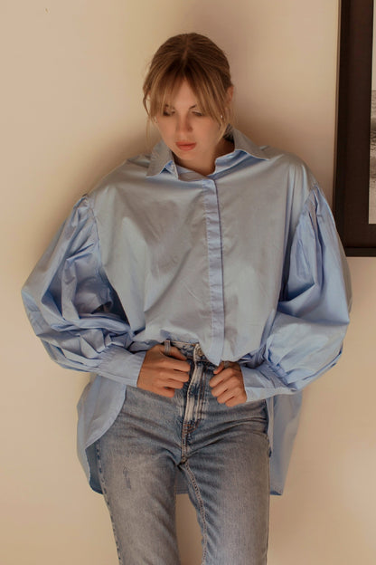 Merci Balloon Sleeve Oversized Shirt (Sale)-6