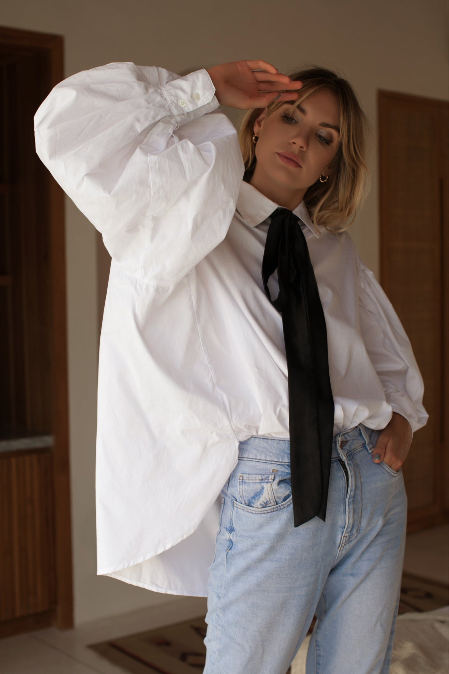 Merci Balloon Sleeve Oversized Shirt (Sale)