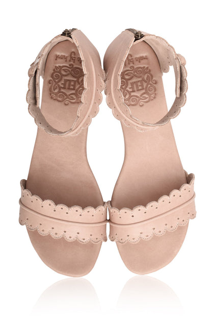 Midsummer Scalloped Leather Sandals-4