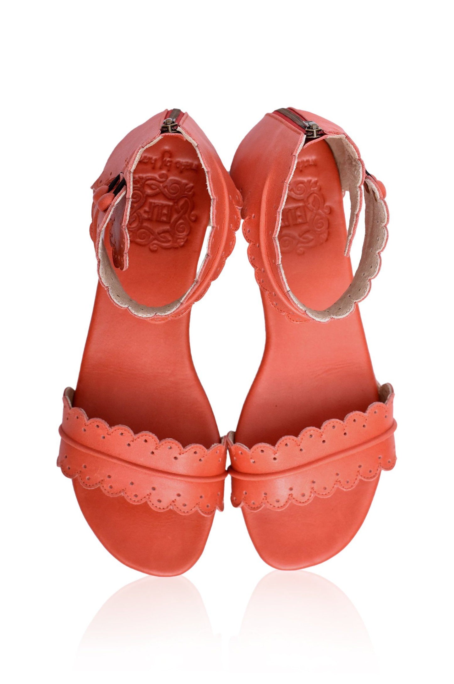 Midsummer Scalloped Leather Sandals-2