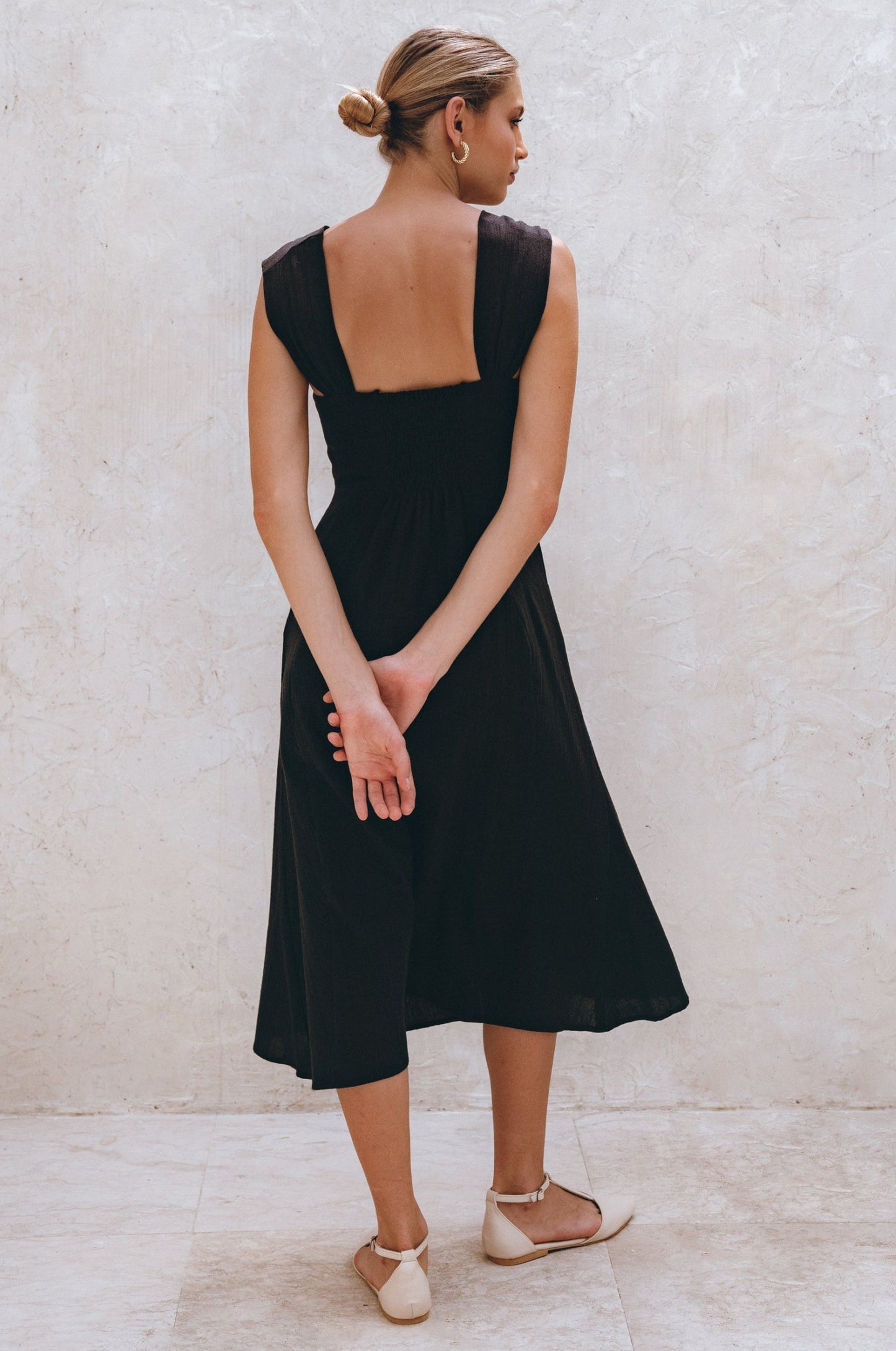 Mira Linen Midi Dress-4