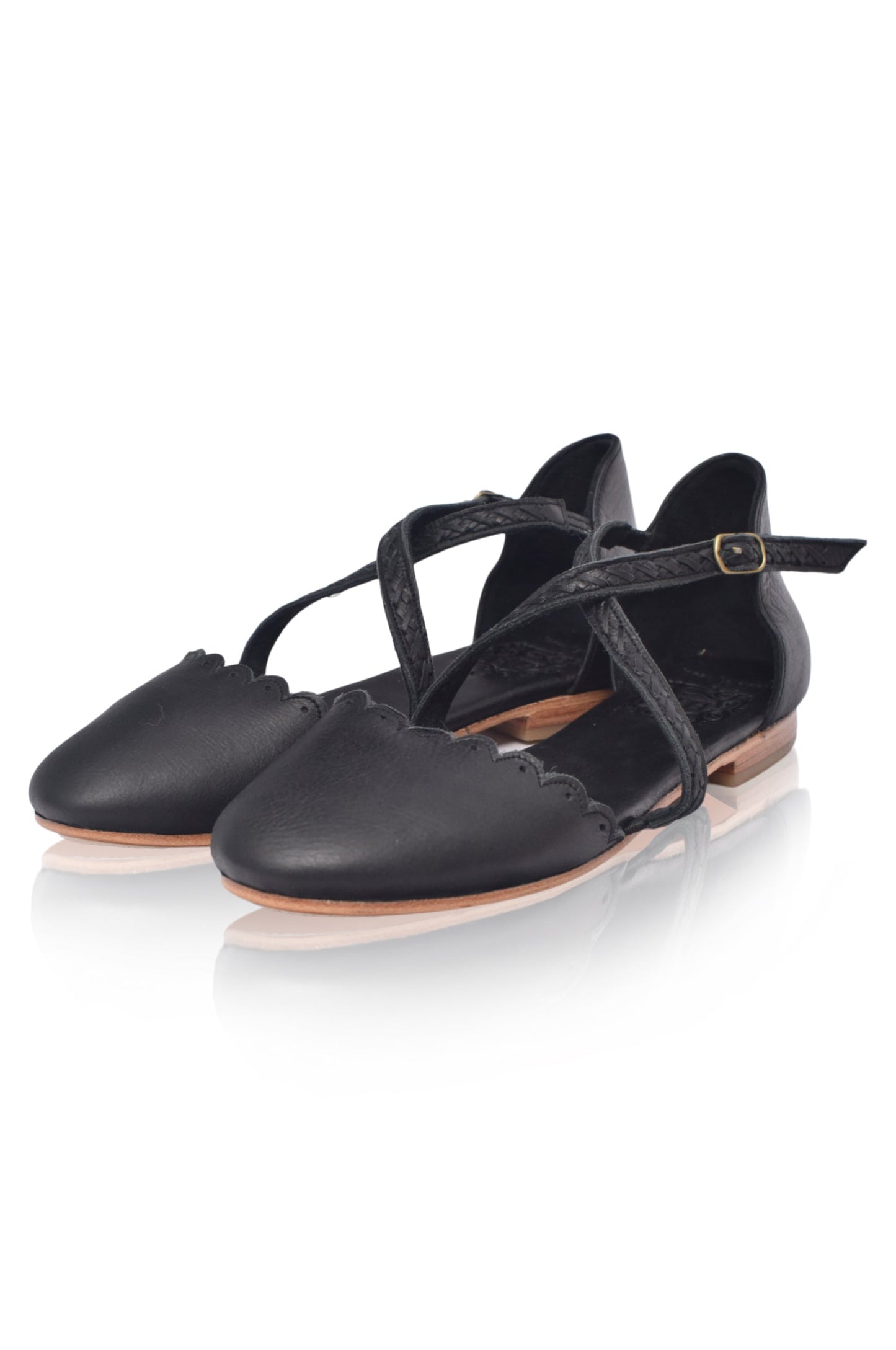 Montana Criss-Cross Leather Flats-1