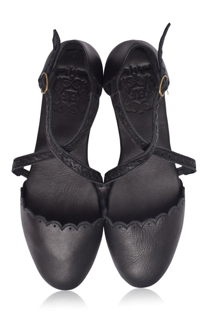 Montana Criss-Cross Leather Flats-2