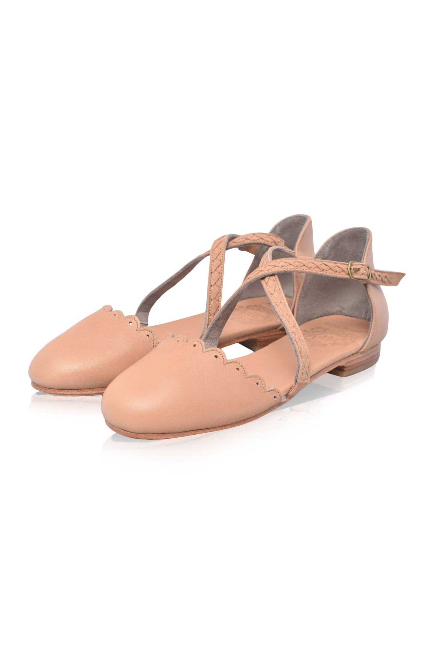 Montana Criss-Cross Leather Flats-5
