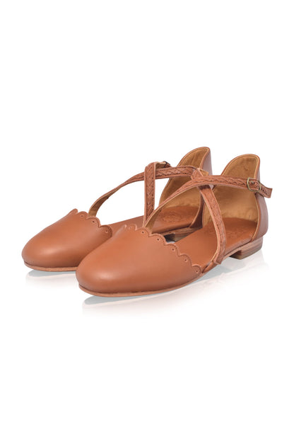 Montana Criss-Cross Leather Flats-4