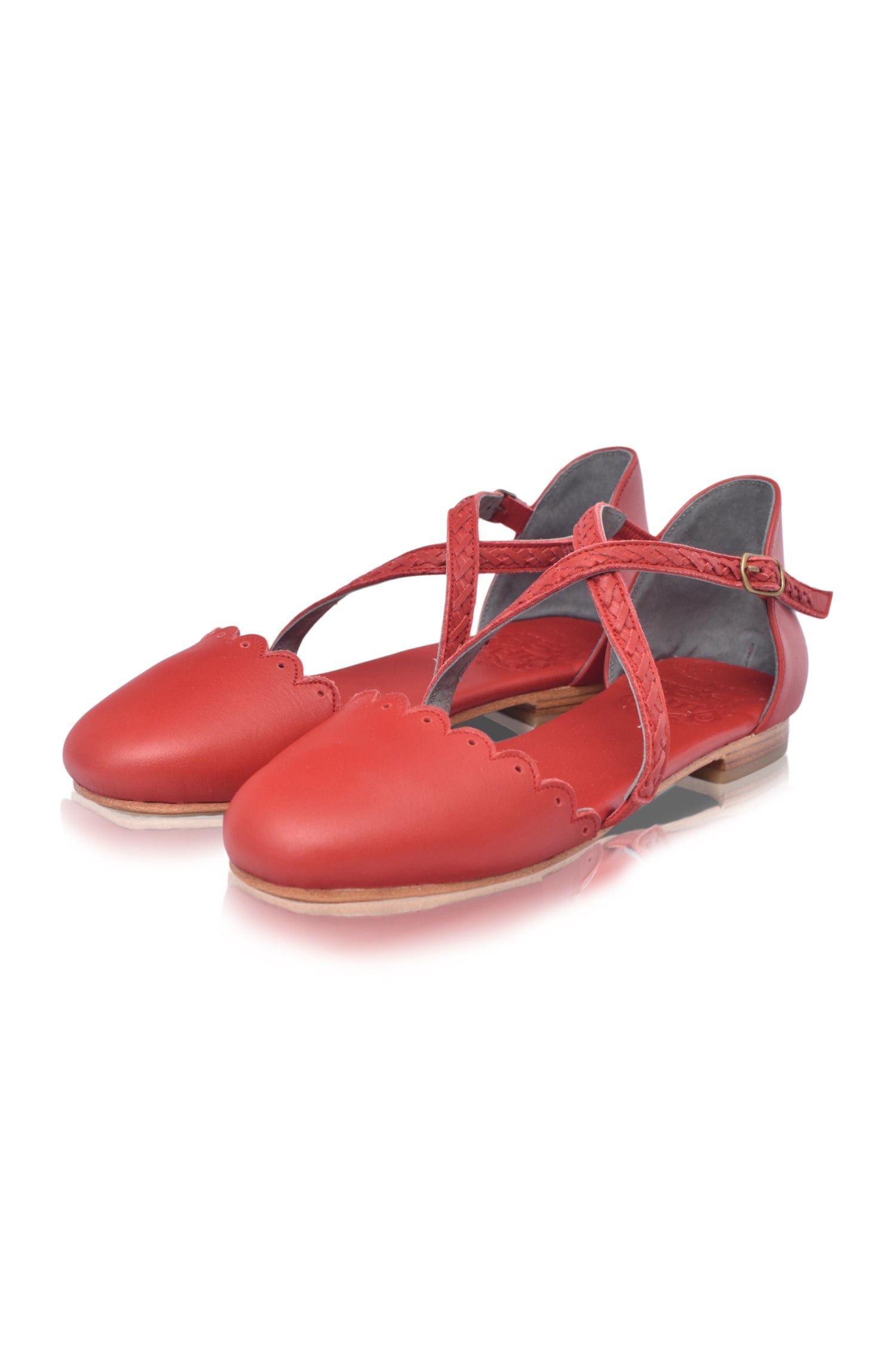 Montana Criss-Cross Leather Flats-6