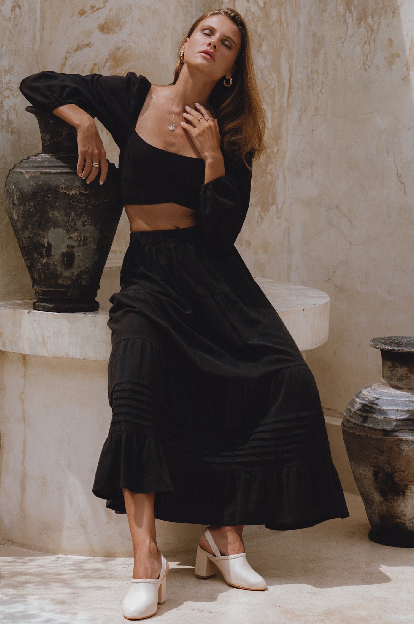 Mumbai Maxi Linen Skirt-6