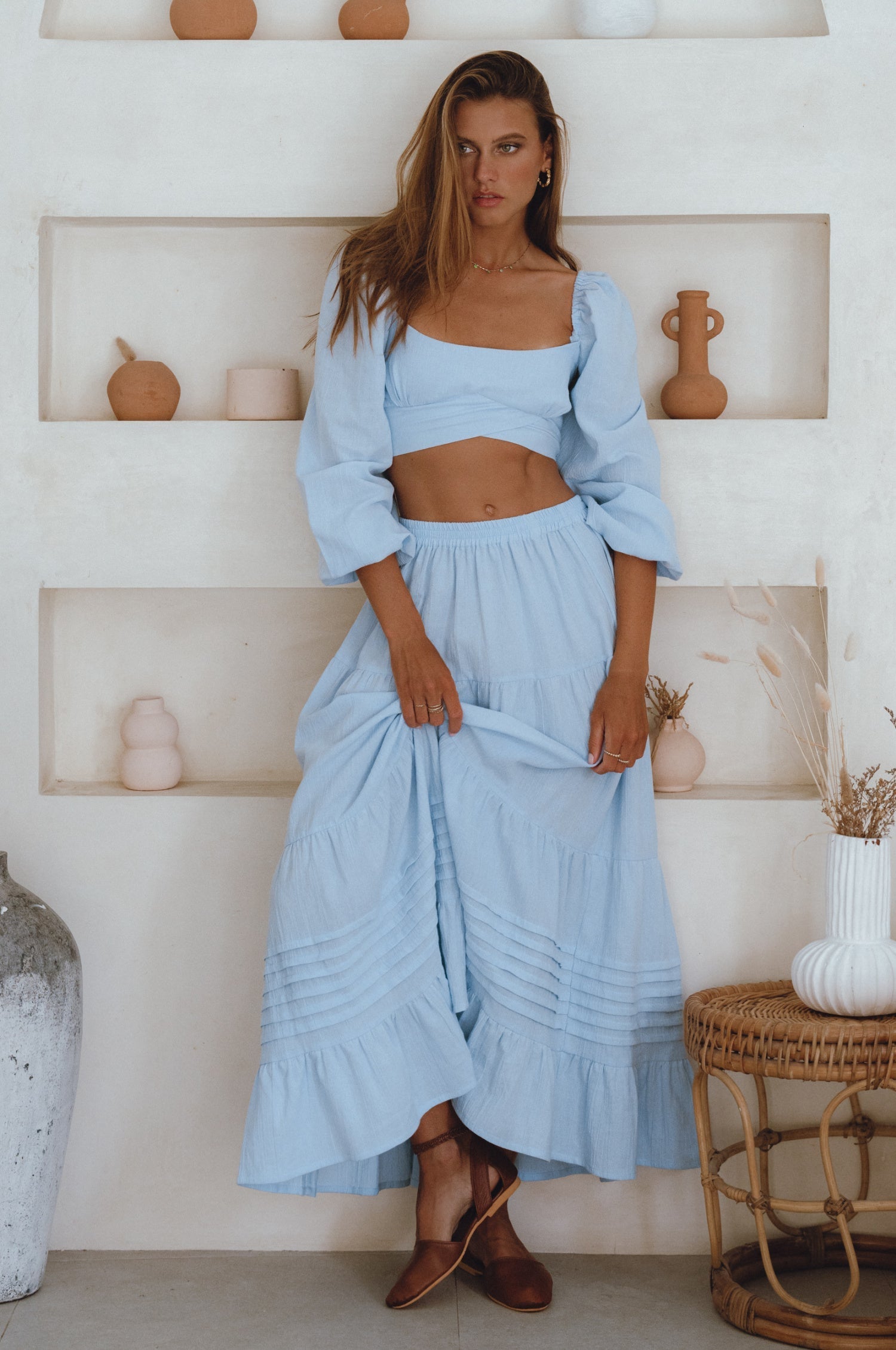 Mumbai Maxi Linen Skirt-0