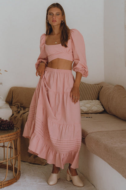 Mumbai Maxi Linen Skirt-0