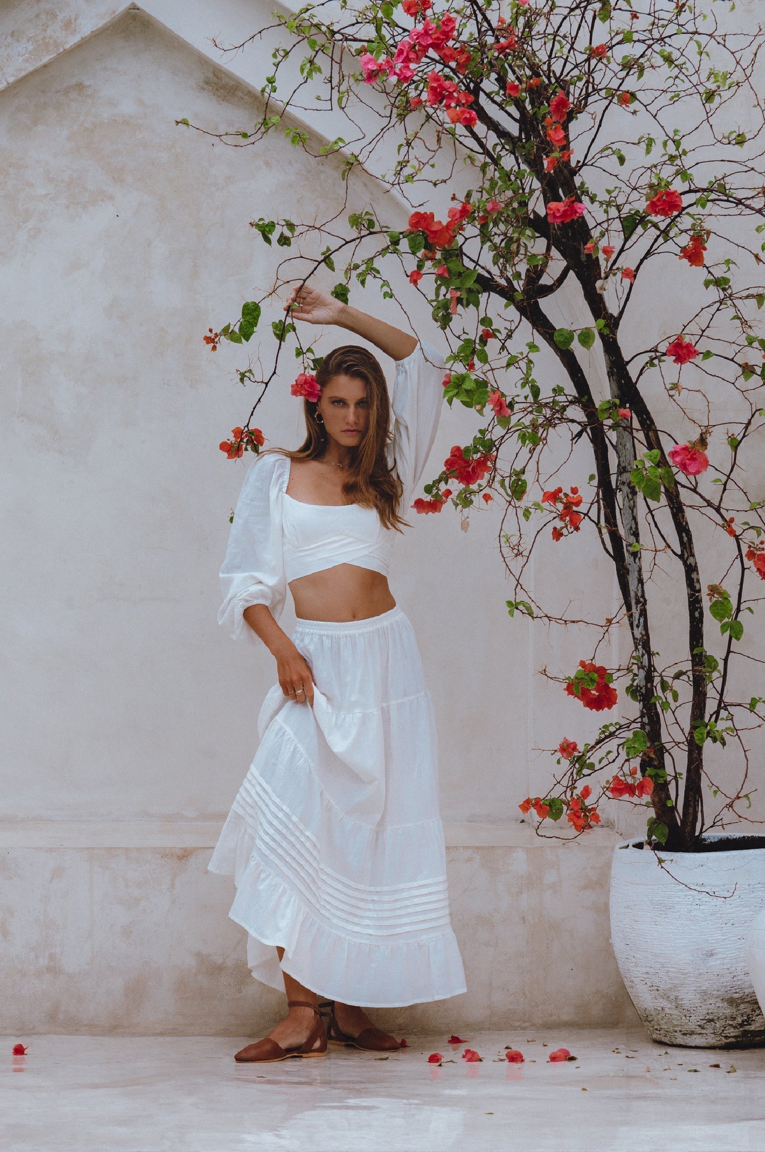 Mumbai Maxi Linen Skirt-3