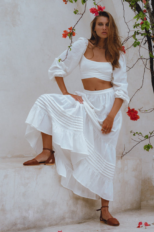 Mumbai Maxi Linen Skirt-0