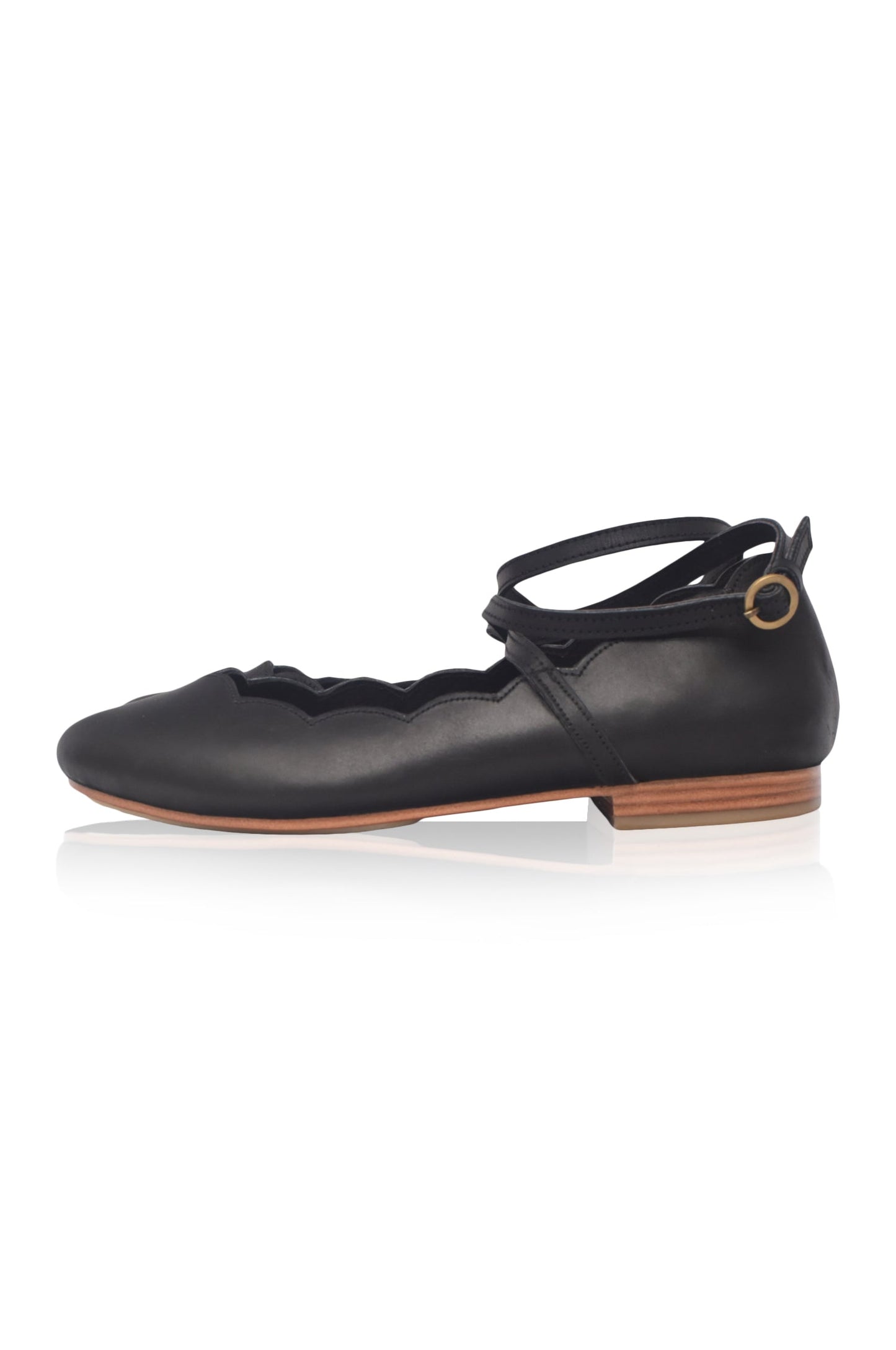Myrelle Criss-Cross Leather Ballet Flats-6