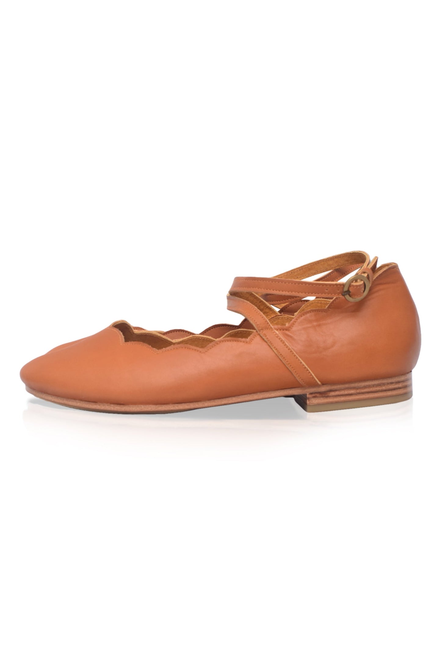Myrelle Criss-Cross Leather Ballet Flats-4