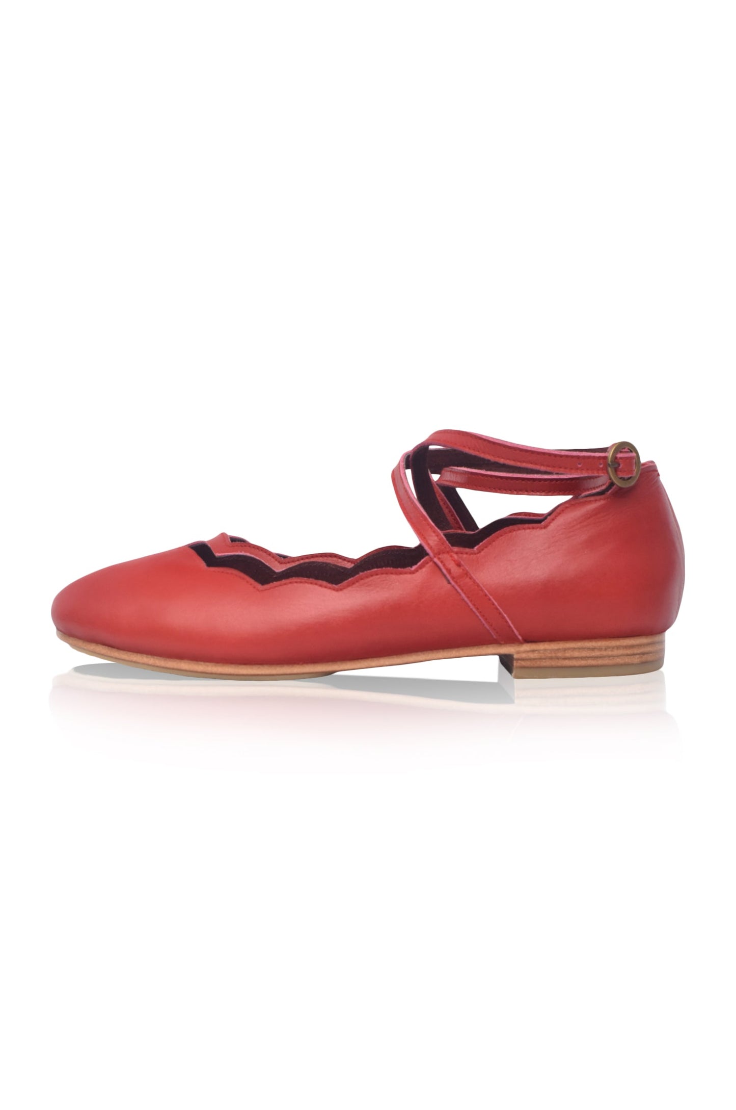 Myrelle Criss-Cross Leather Ballet Flats-7