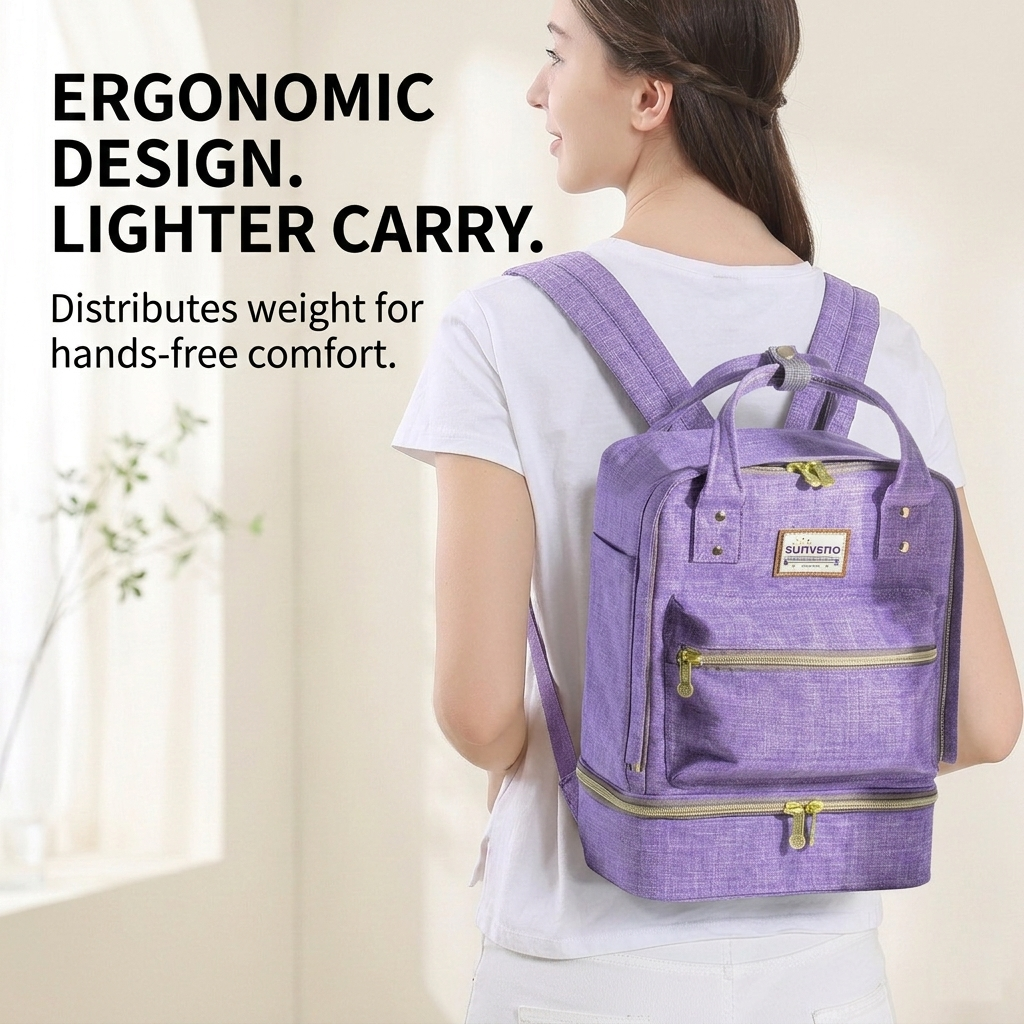 Double Layer Breast Milk Cooler Bag & Nursing Backpack-1