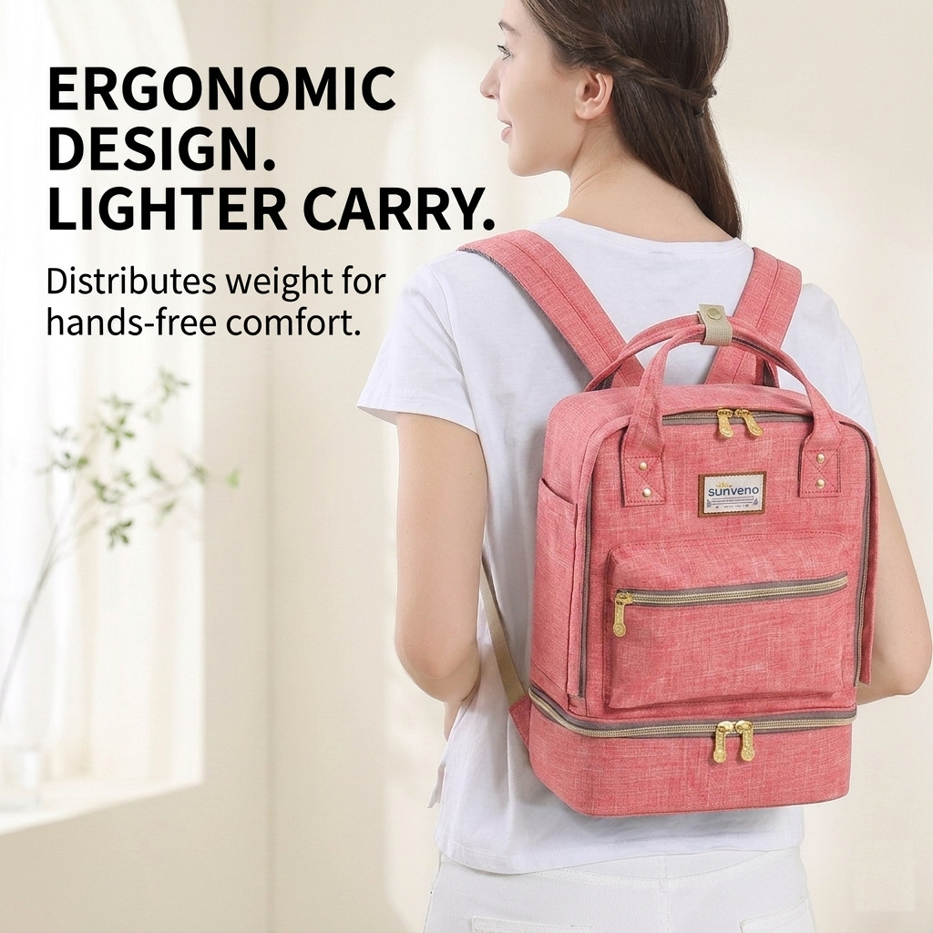 Double Layer Breast Milk Cooler Bag & Nursing Backpack-2
