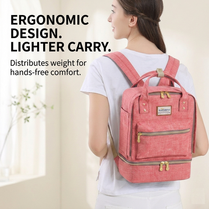 Double Layer Breast Milk Cooler Bag & Nursing Backpack-2