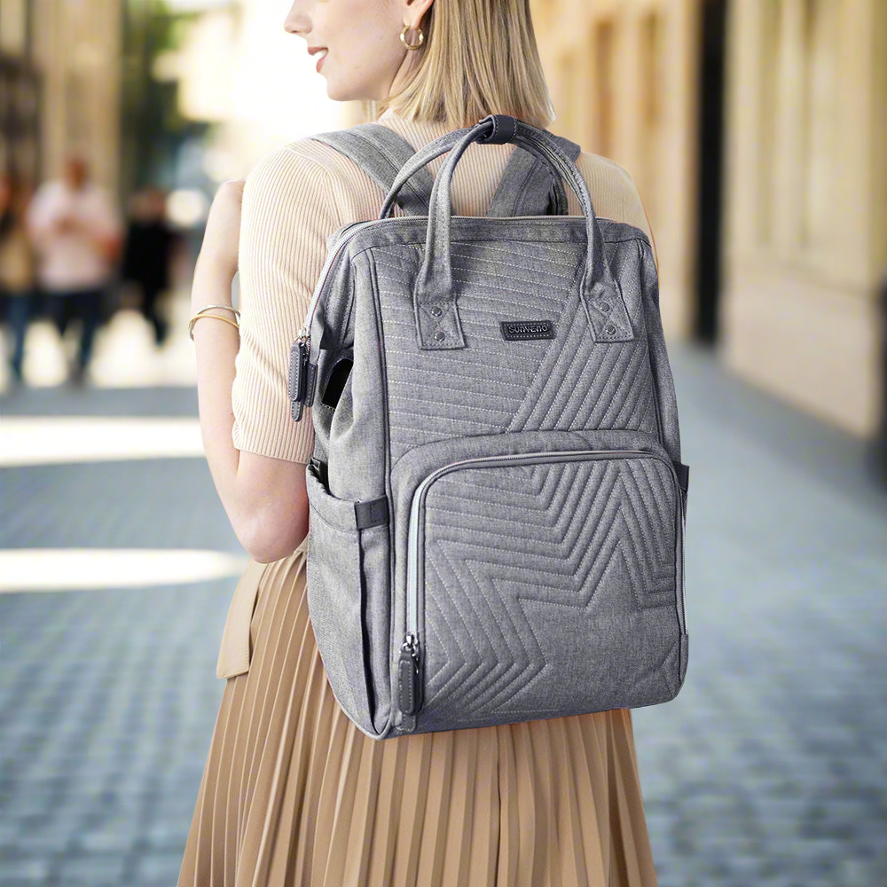 Quilted Diaper Bag Backpack-2