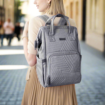 Quilted Diaper Bag Backpack-2