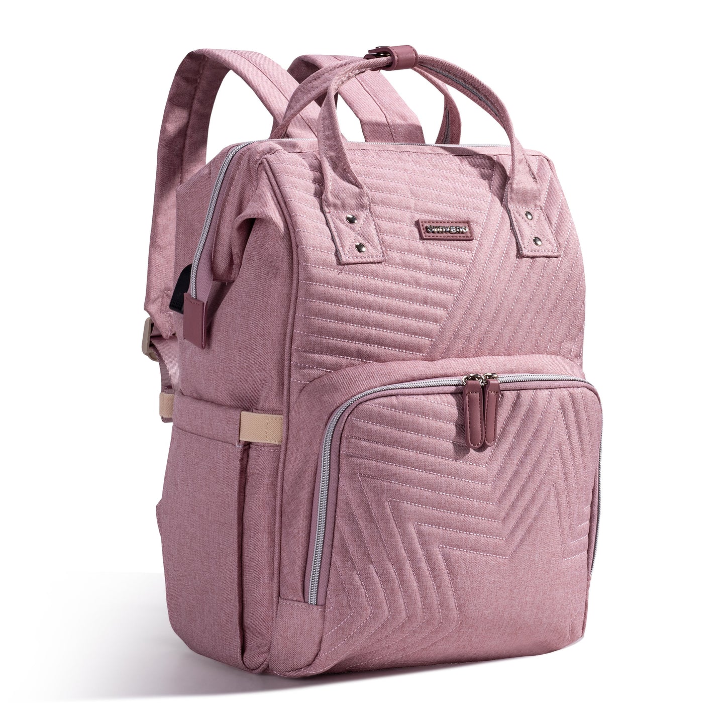 Quilted Diaper Bag Backpack-5