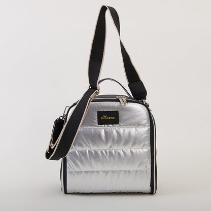 Sunveno insulated lunch cooler bag with adjustable strap, portable tote for keeping food fresh and cool.