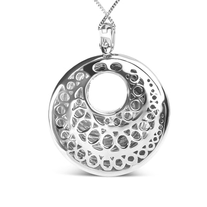 .925 Sterling Silver Endless Wave Swirl Statement Medallion 18" Pendant Necklace-4