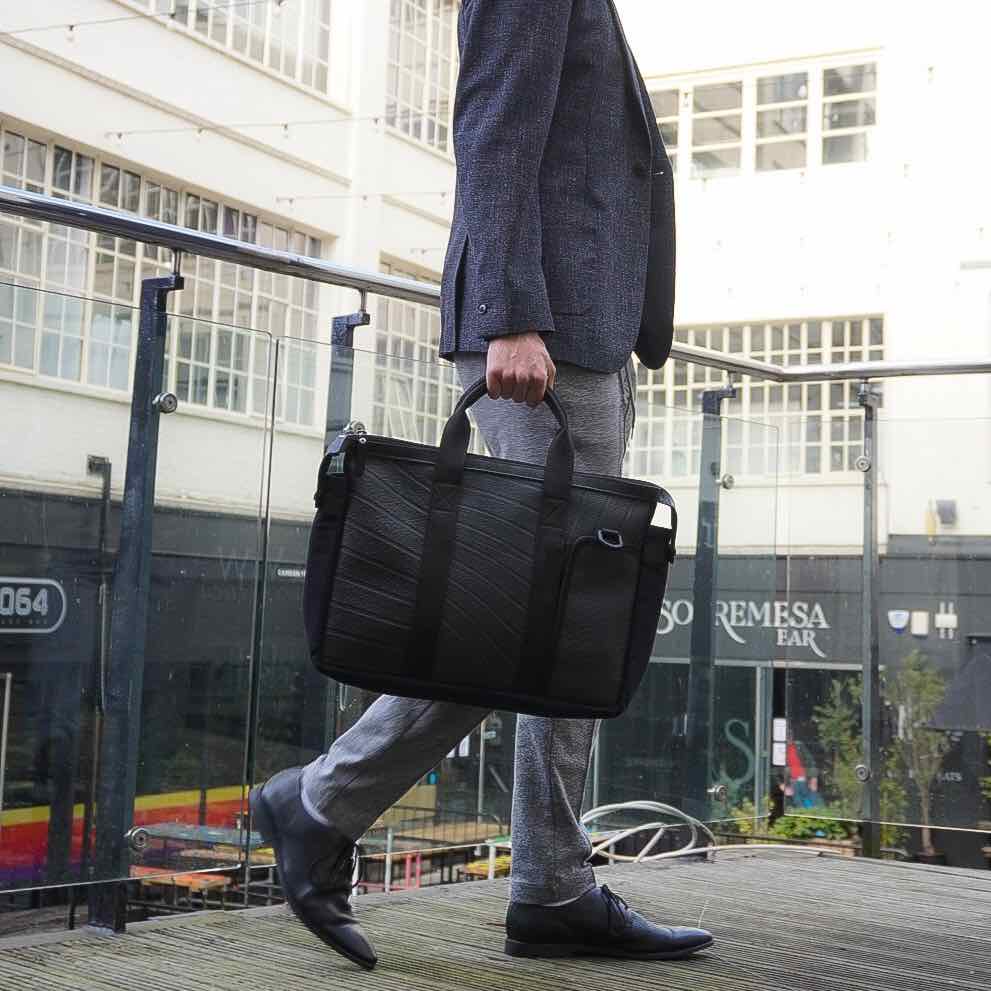 Nebula Recycled Inner Tube Padded Vegan Laptop Bag-1