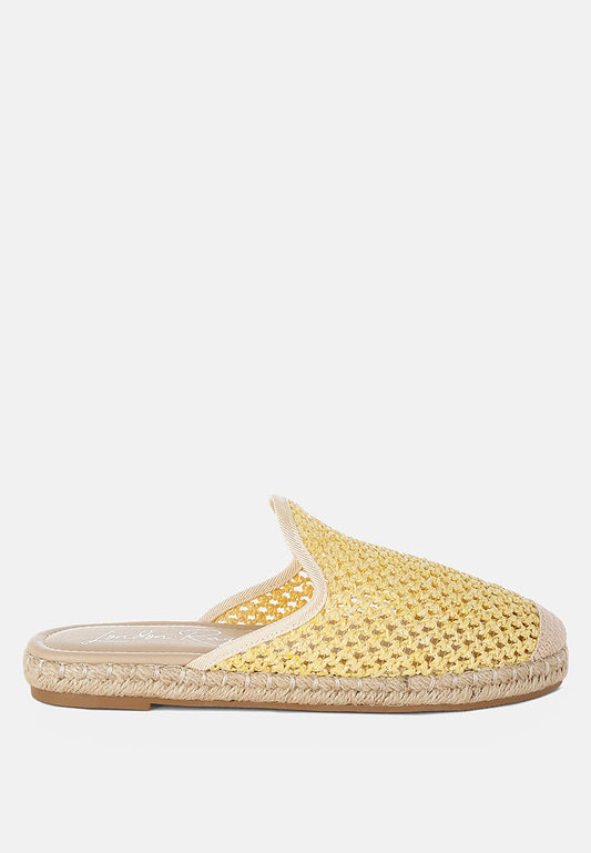 Nongai Raffia Espadrilles Mules