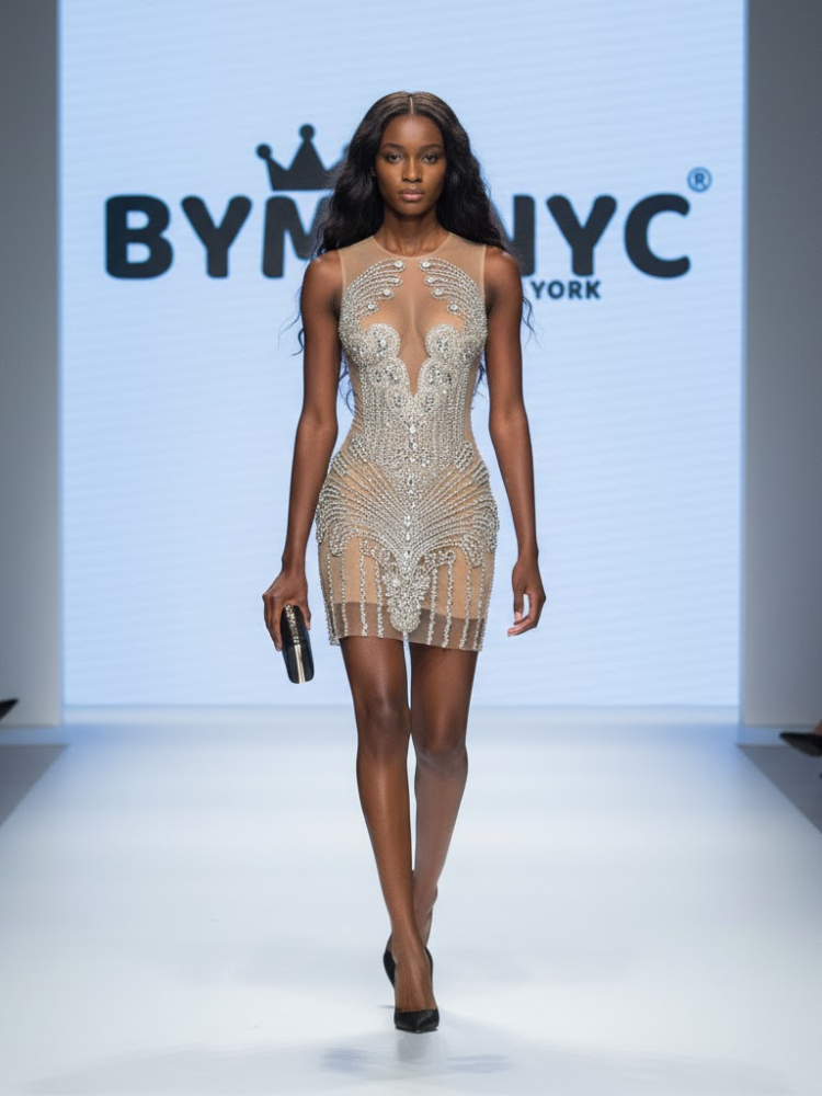 Nude Mini Party Dress ROCKEFELLER CENTER: Prêt-à-Porter Line BYMANYC ® New York-0