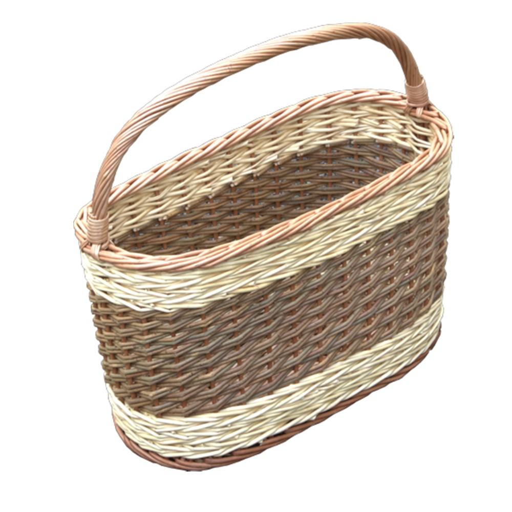 Oblong Wicker Shopping Basket-0