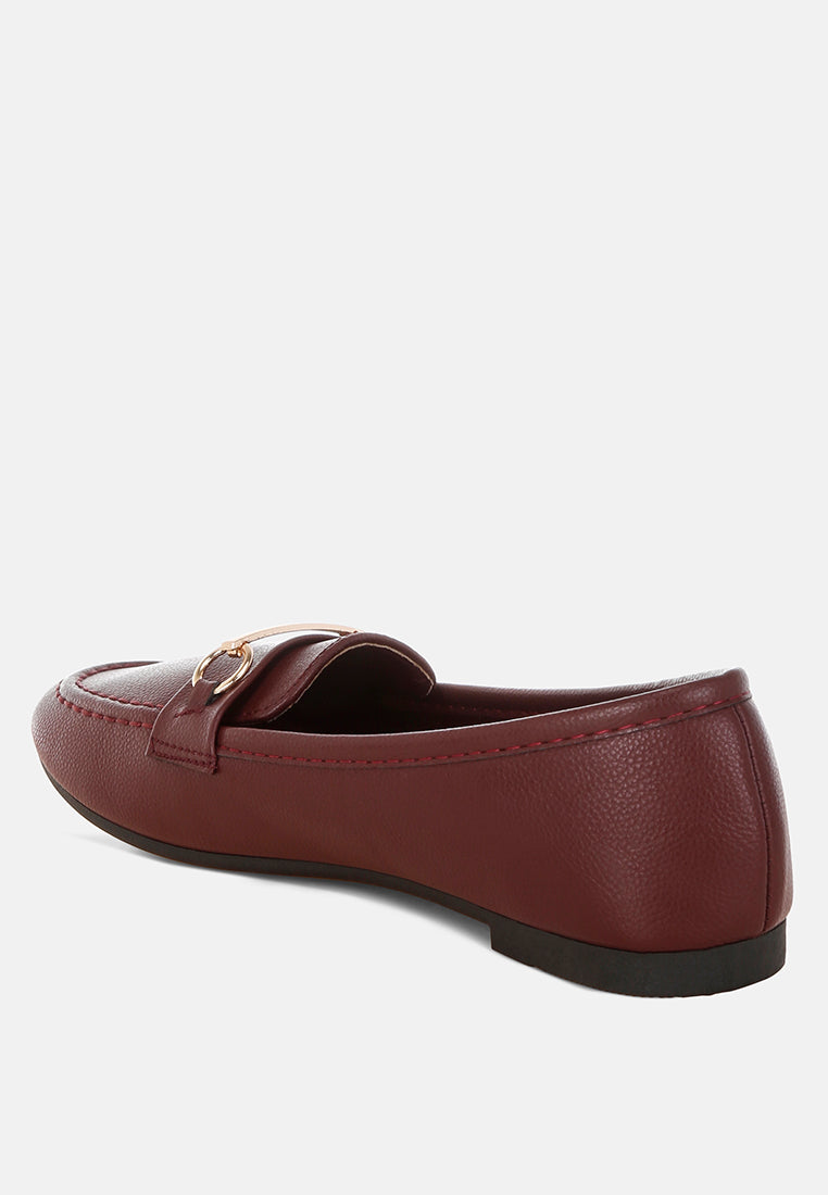 Oliot Horsebit Detail Flat Loafers-2
