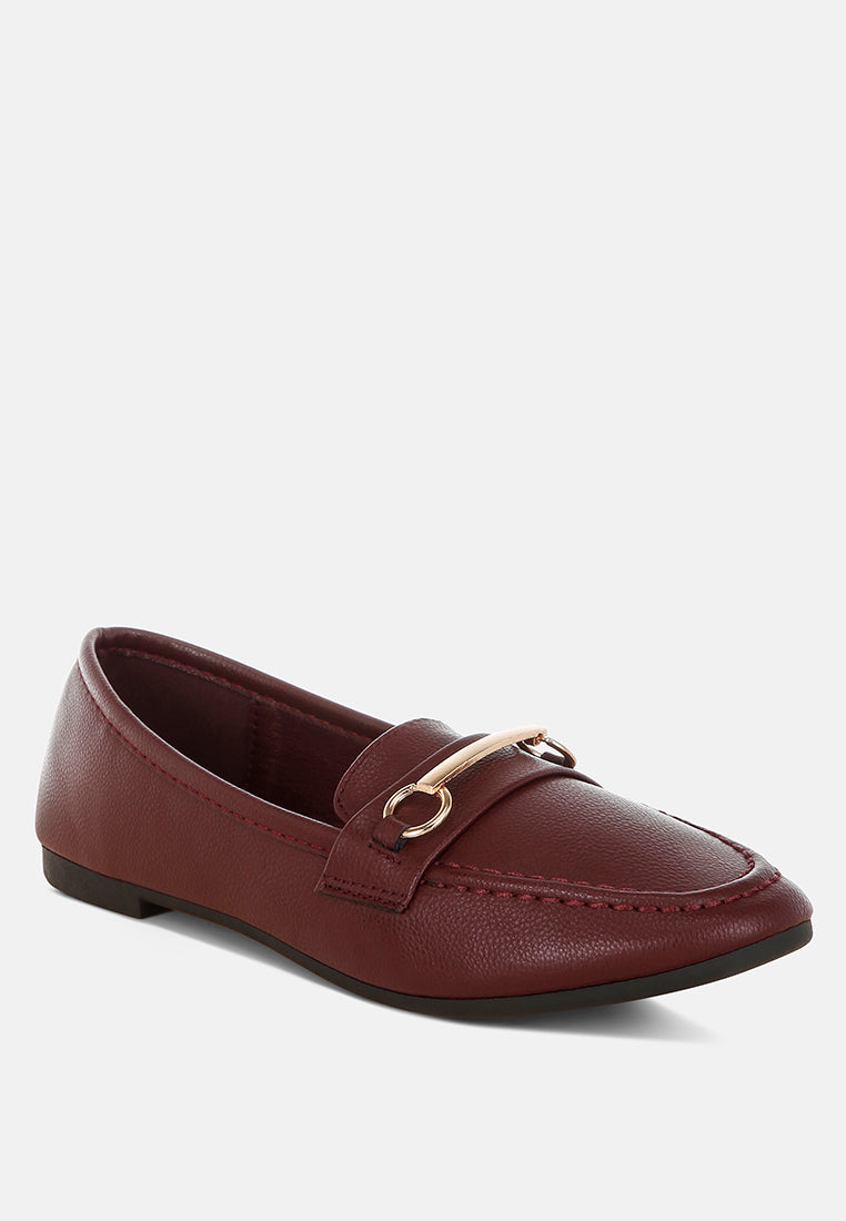 Oliot Horsebit Detail Flat Loafers-1