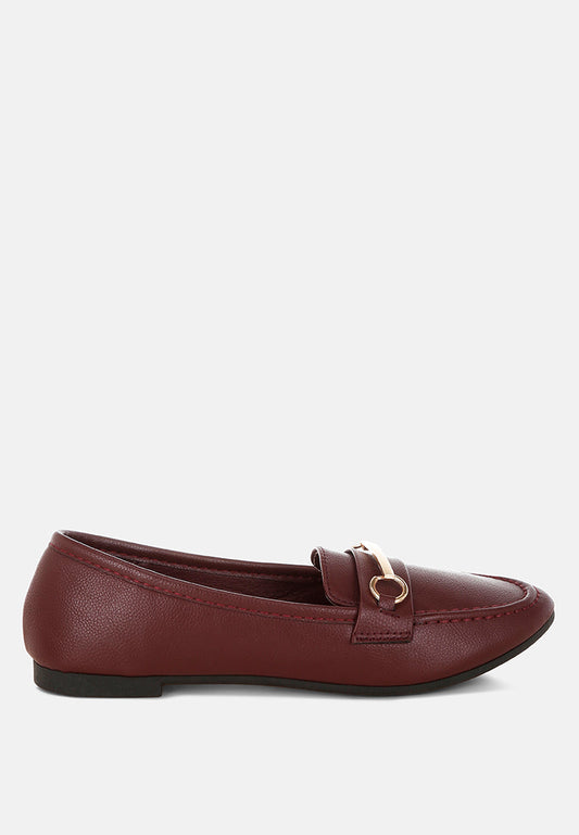 Oliot Horsebit Detail Flat Loafers-0