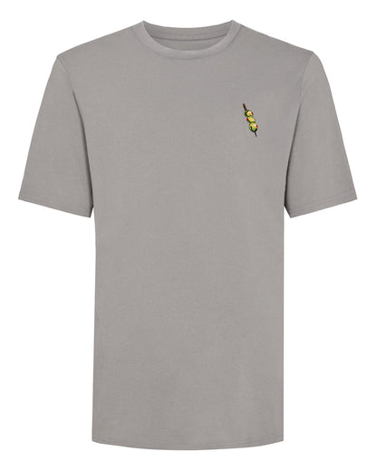 Olives Embroidered Organic Cotton T-Shirt Grey-0