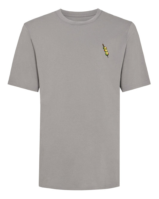 Olives Embroidered Organic Cotton T-Shirt Grey-0
