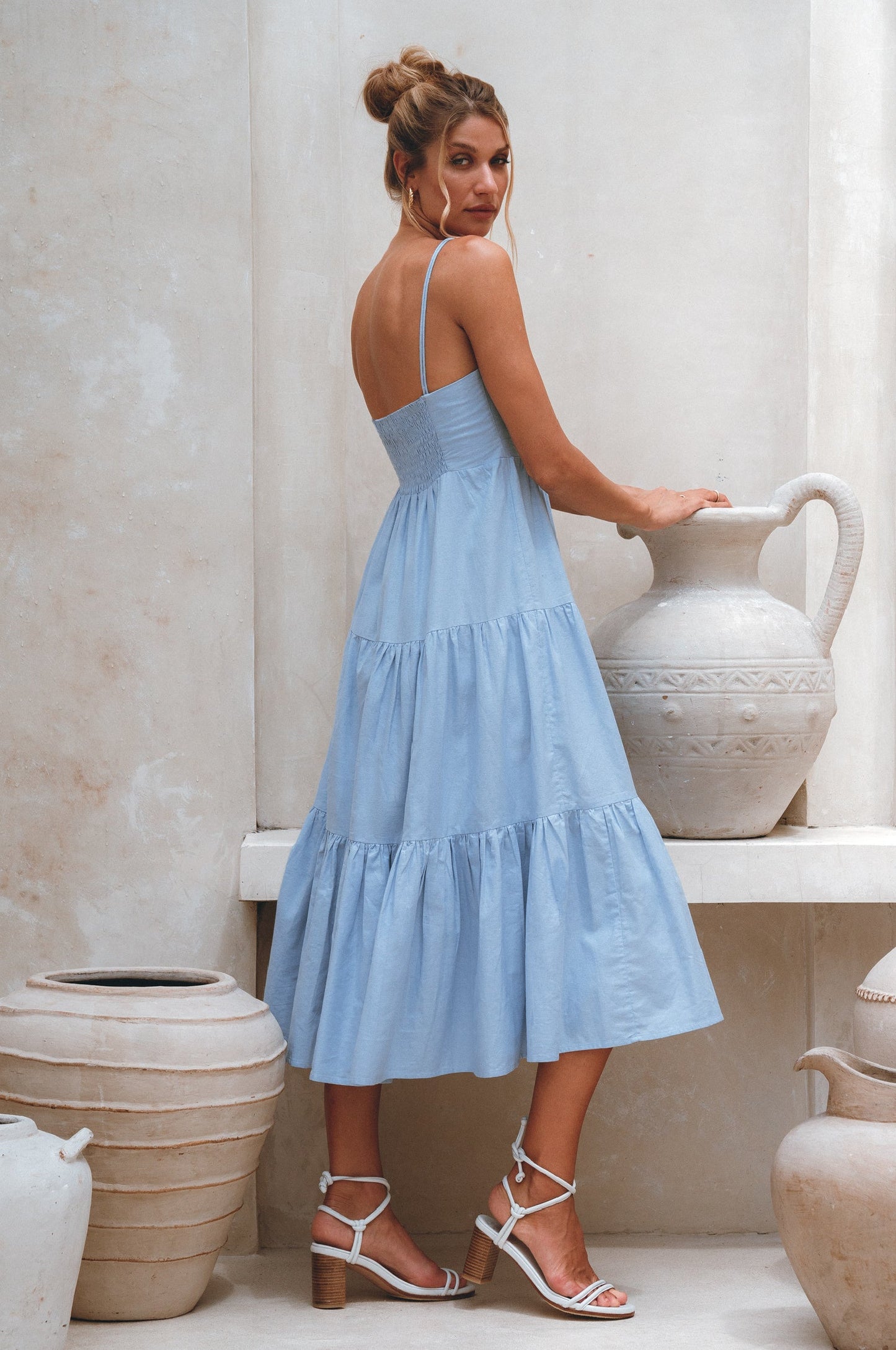 Ophelia Block Heel Wrap Sandals-4