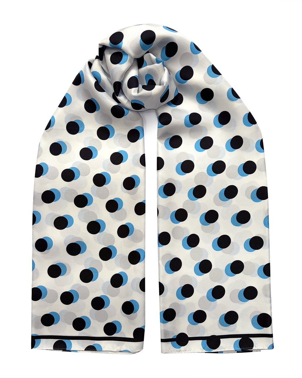 Oversized Polka Dot Silk Scarf White-0