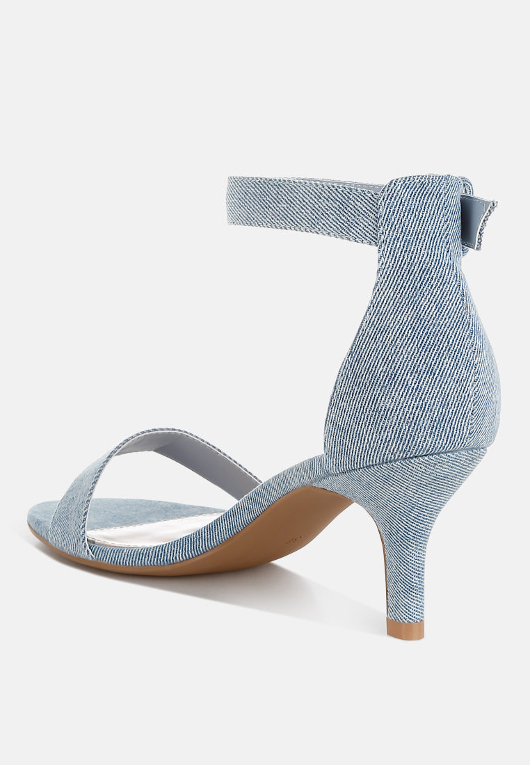 Ozula Denim Kitten Heel Sandals-2
