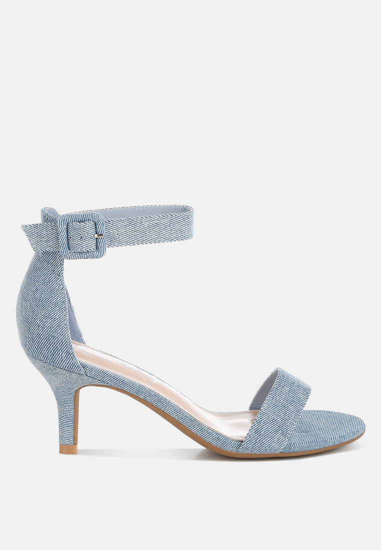 Ozula Denim Kitten Heel Sandals-0