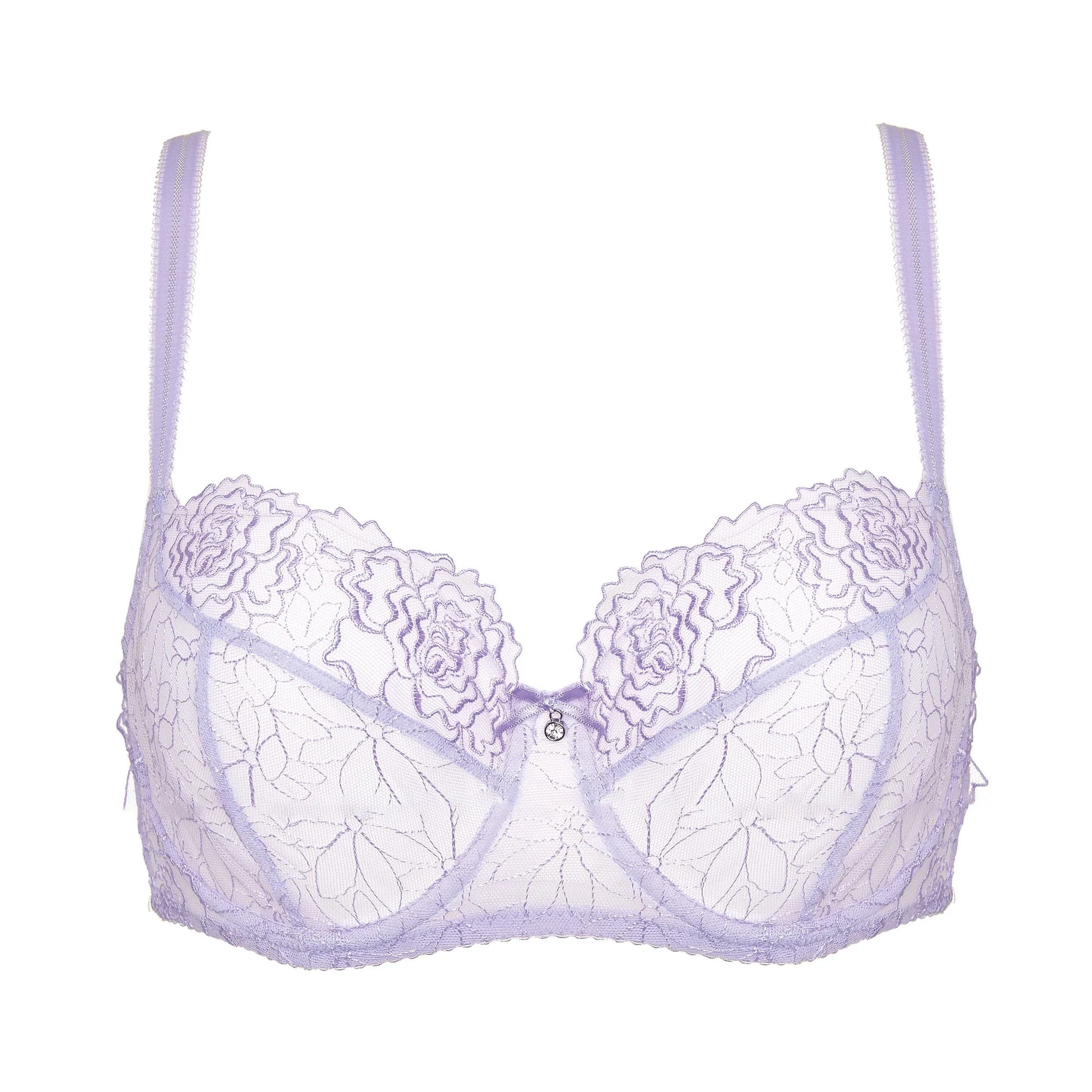 Sheer Mesh Balconette Bra Pamela Lavender-4