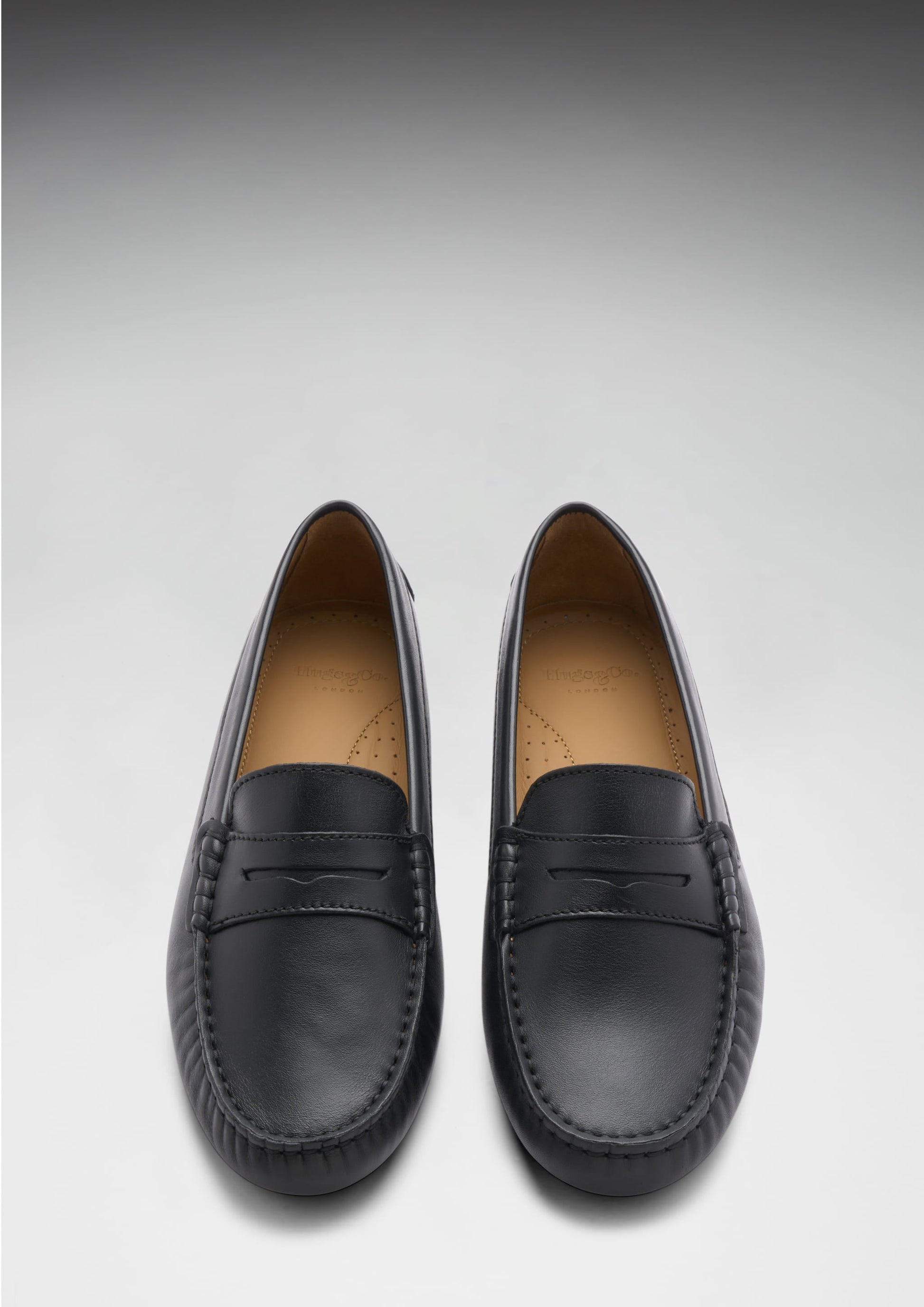 Women's Penny Driving Loafers, black leather-2