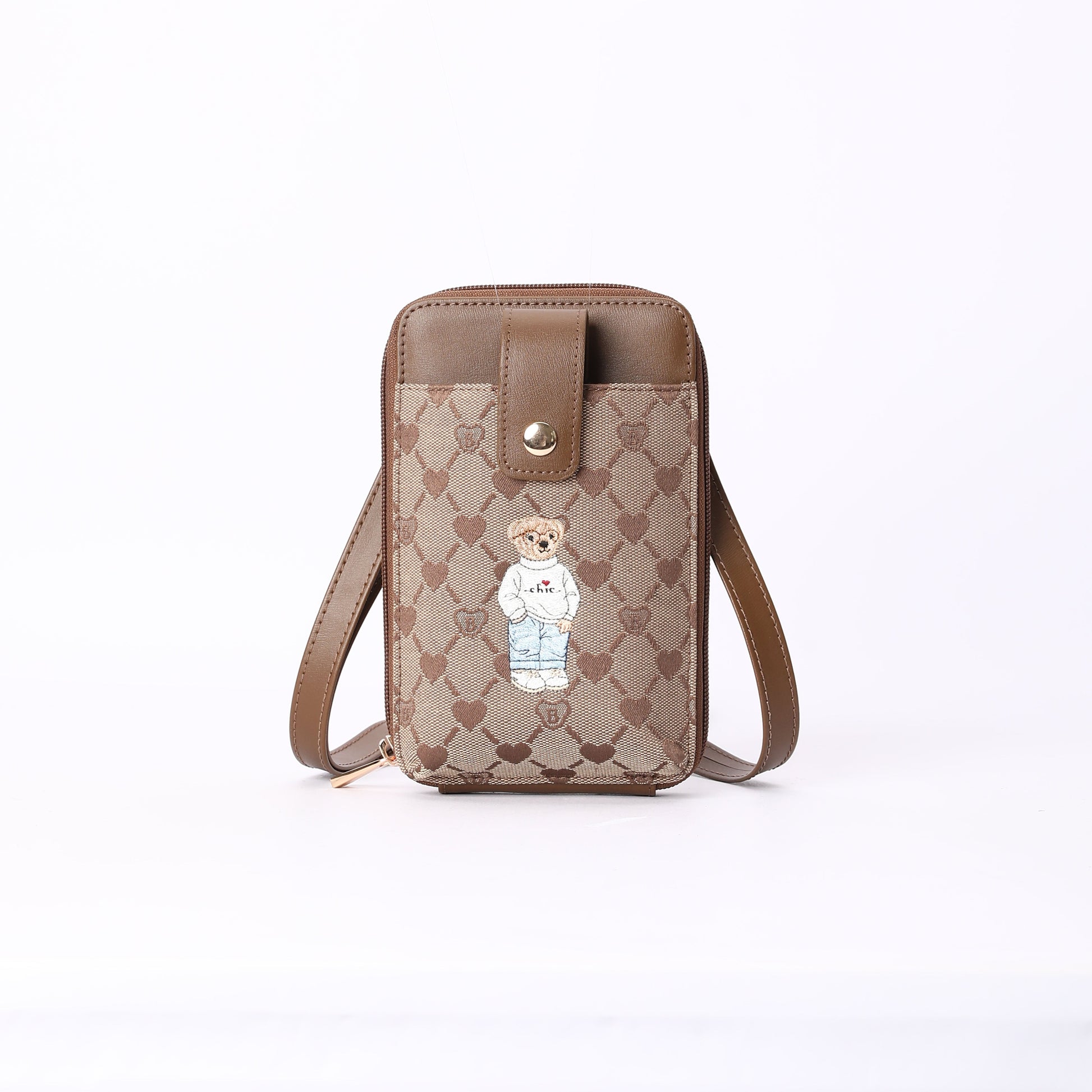 Signare London - B-Loved Smart Phone bag on Beige Monogram-0