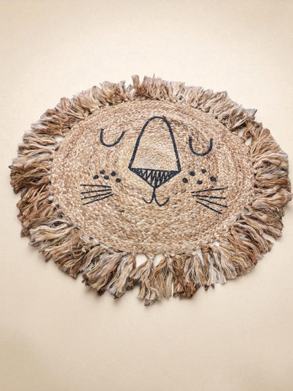 Lion Natural Round Jute Rug - 67 x 67 cm-3