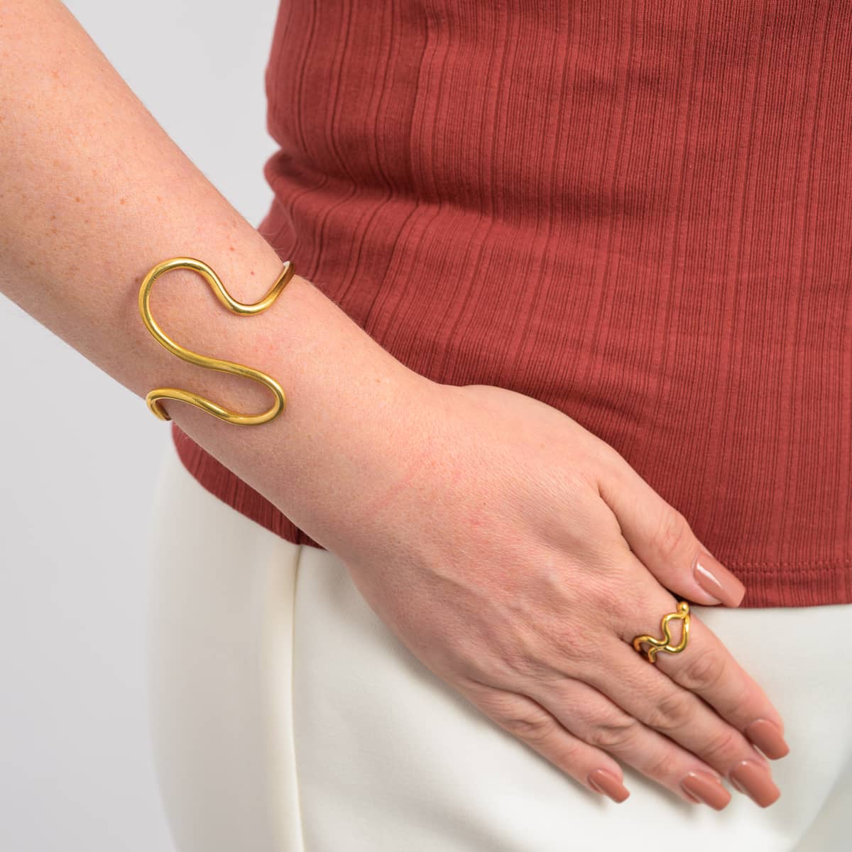 Wimbi Recycled Brass Adjustable Ring-0