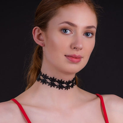 Mimosa Flowers Recycled Rubber Statement Choker-0