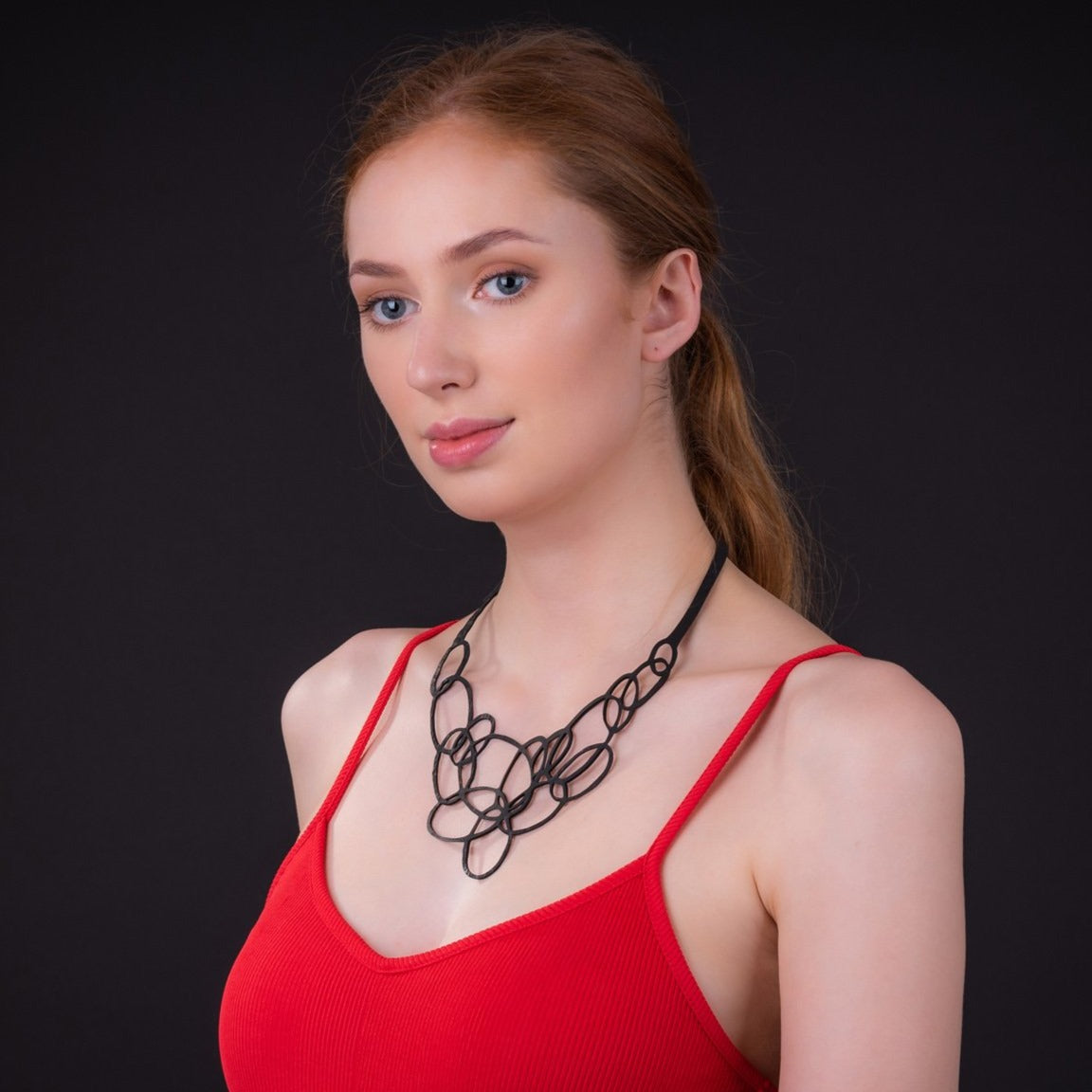 Infinity Upcycled Inner Tube Necklace-2